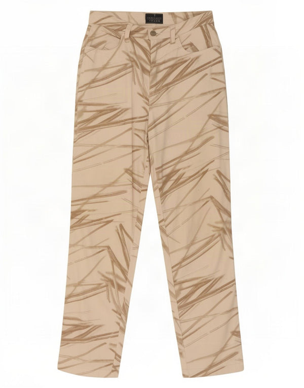 Pantaloni Casual Dritti Donna Trussardi Fantasia Astratta W26 L28 Beige