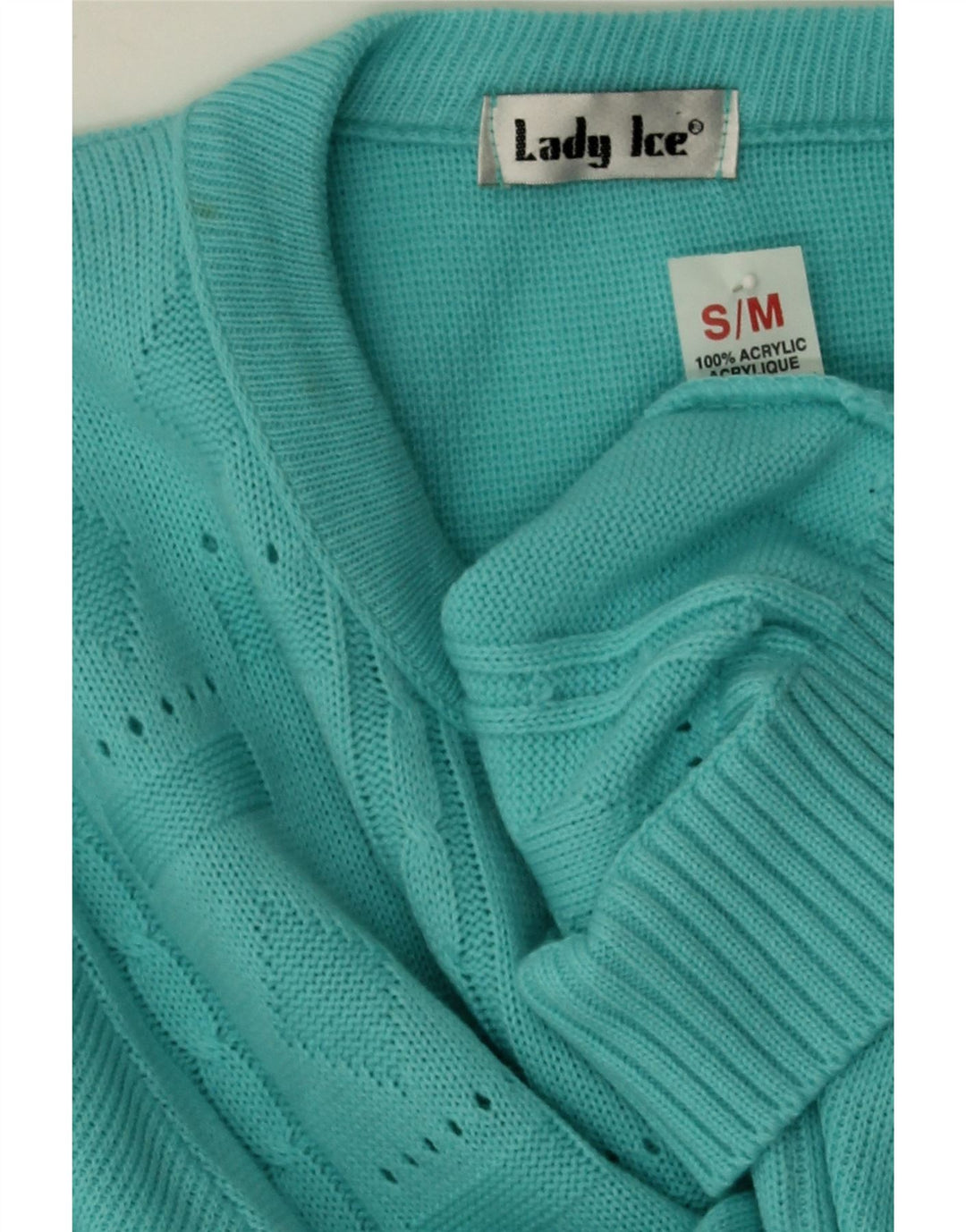 VINTAGE Womens Crew Neck Jumper Sweater UK 10 Small Blue Argyle/Diamond Vintage Vintage and Second-Hand Vintage from Messina Hembry 