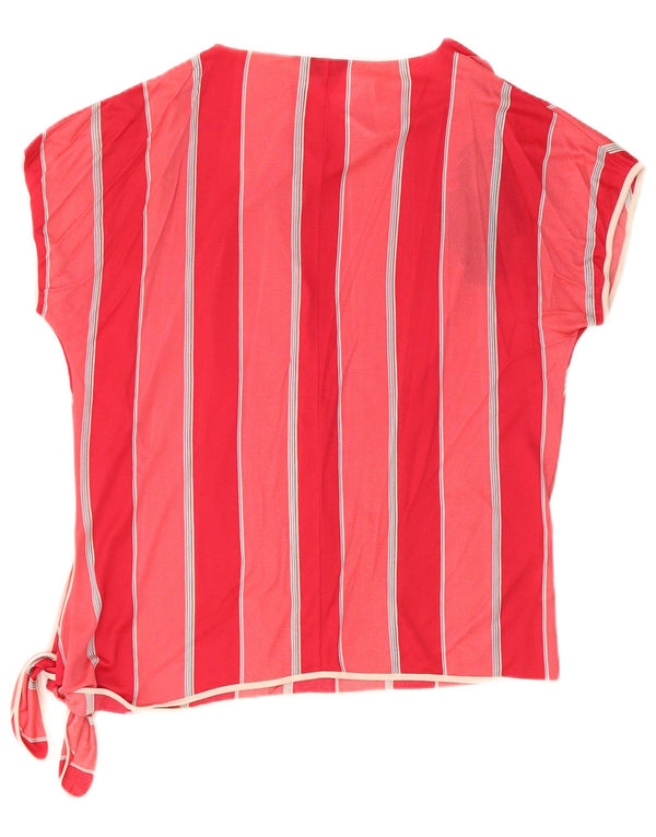 Camicetta a pipistrello da donna VINTAGE Top IT 44 Acrilico a righe rosse medie