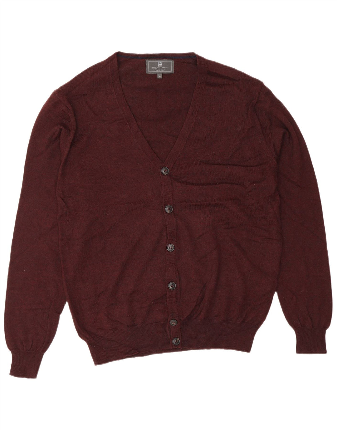 Maglione cardigan da uomo Marks & Spencer medio bordeaux in acrilico