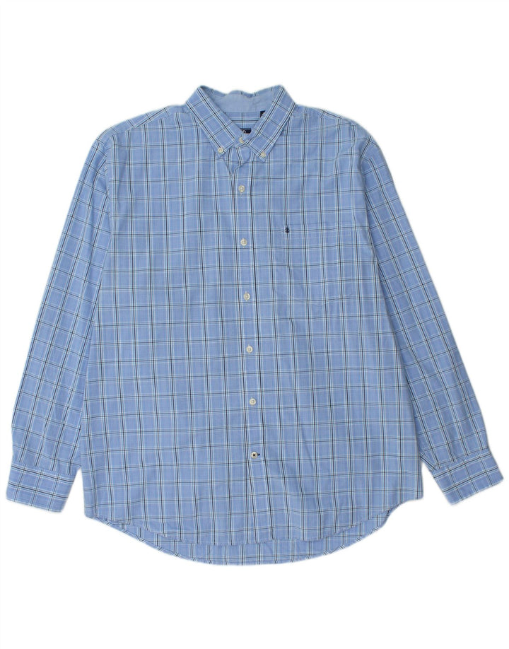 Camicia da uomo IZOD in cotone a quadri grandi blu
