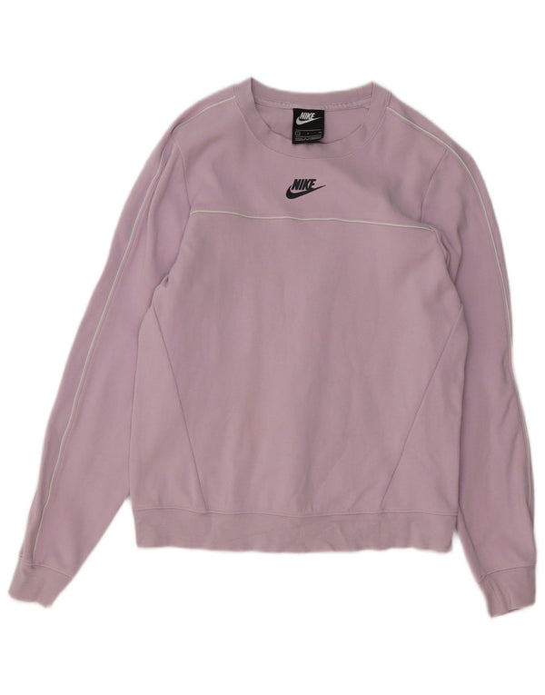 Felpa con grafica Nike da donna, maglione UK 10, piccolo cotone viola