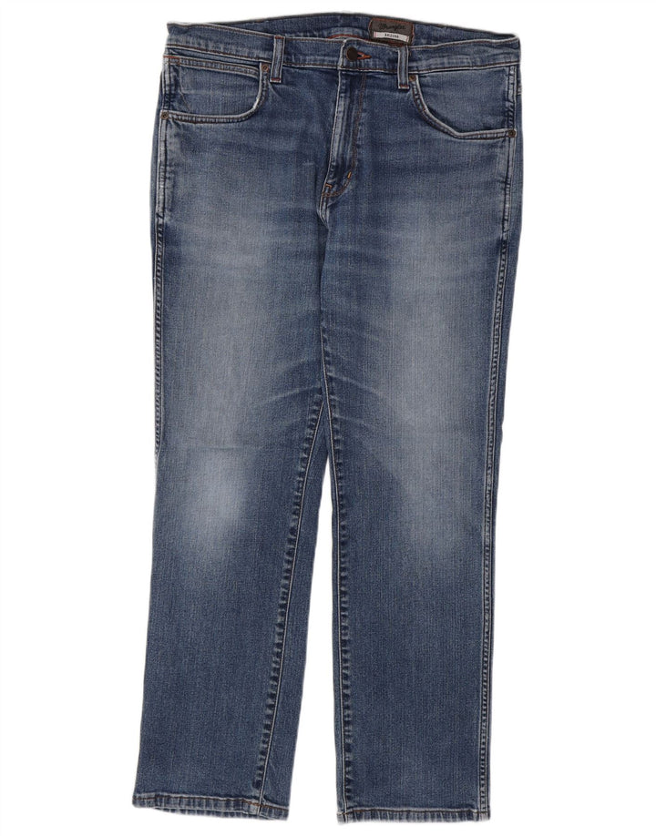WRANGLER Jeans dritti elasticizzati Arizona da uomo W36 L30 cotone blu