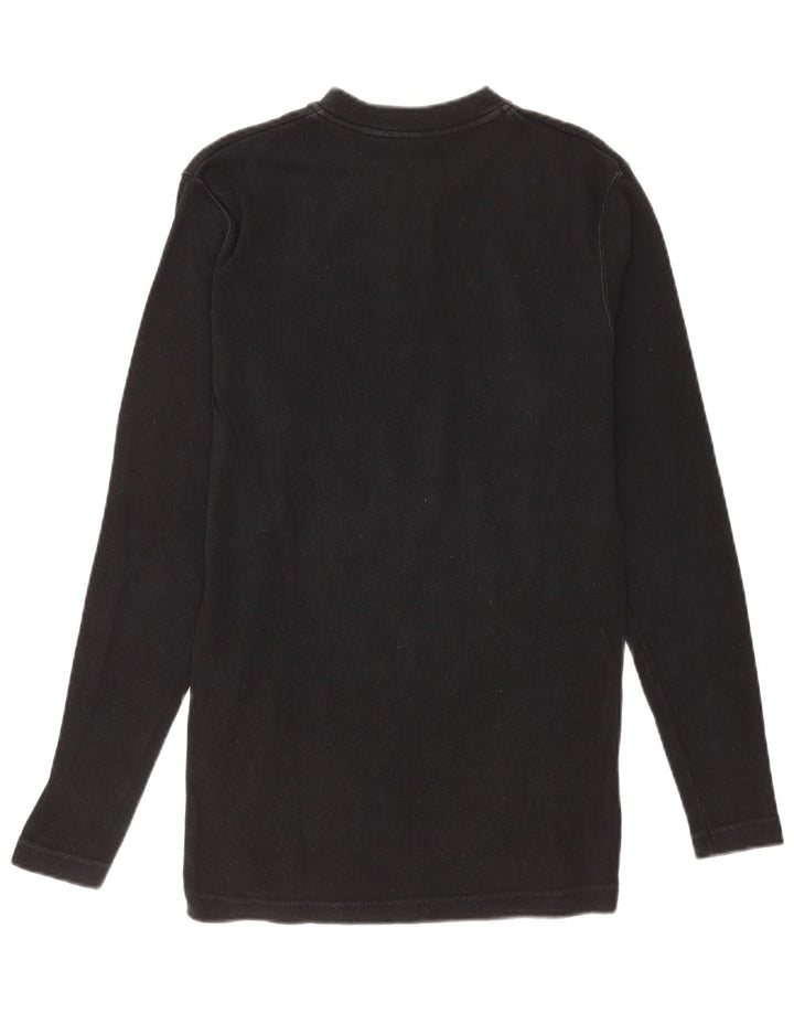 Top Wrangler da uomo a manica lunga grande in cotone nero