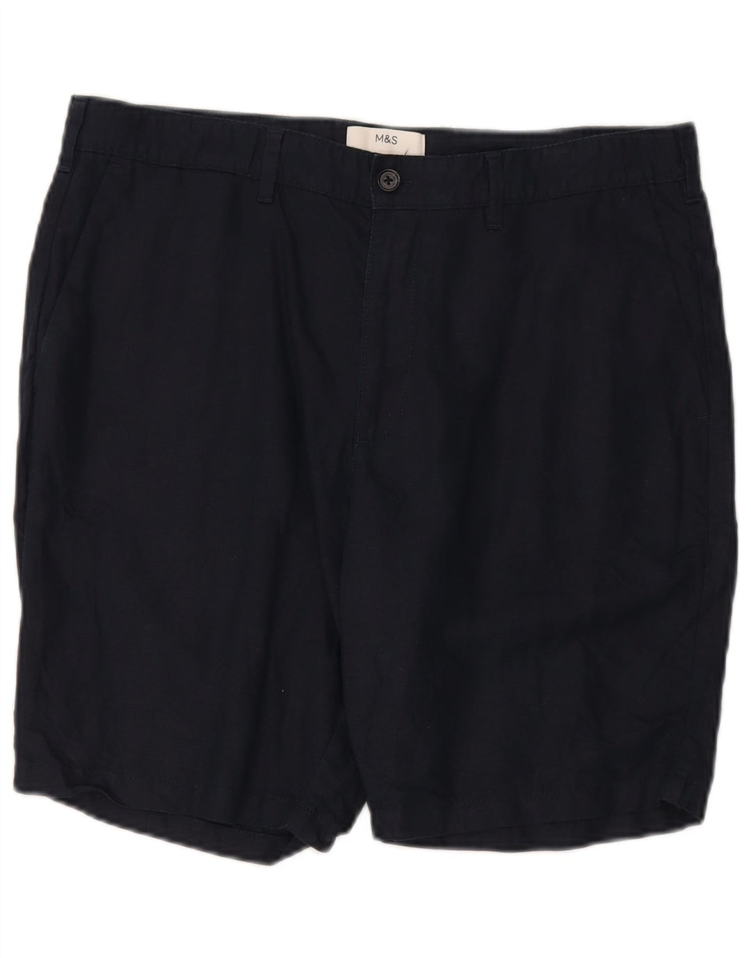 Pantaloncini chino da uomo Marks & Spencer W36 grandi lino blu navy