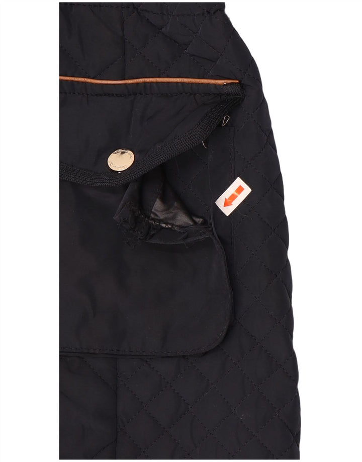 Giacca trapuntata con cappuccio da donna Massimo Dutti UK 12 medio poliestere blu navy