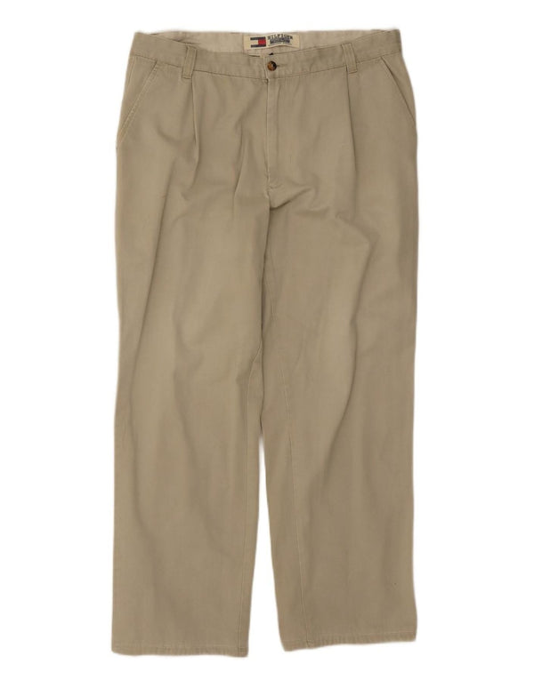Pantaloni chino pegged da uomo Tommy Hilfiger W38 L28 cotone beige