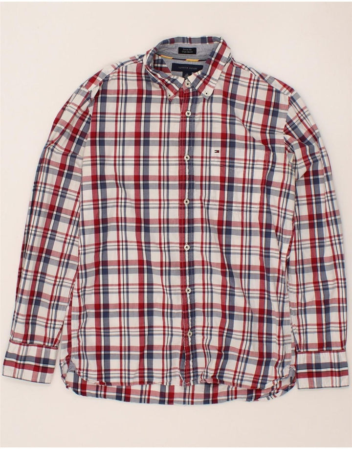 TOMMY HILFIGER Mens Custom Fit Shirt Medium Multicoloured Check Cotton Vintage Tommy Hilfiger and Second-Hand Tommy Hilfiger from Messina Hembry 