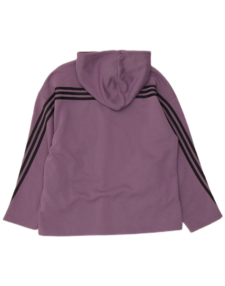 Maglione oversize con cappuccio da donna ADIDAS UK 8/10 piccolo cotone viola