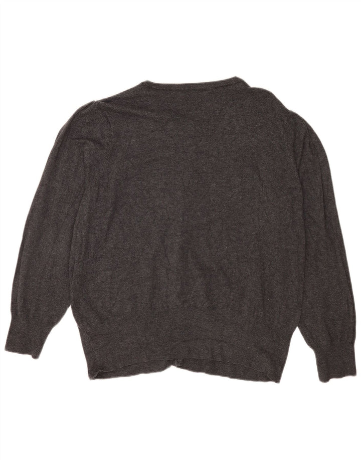 Maglione cardigan da donna Marks & Spencer UK 22 3XL Viscosa grigia