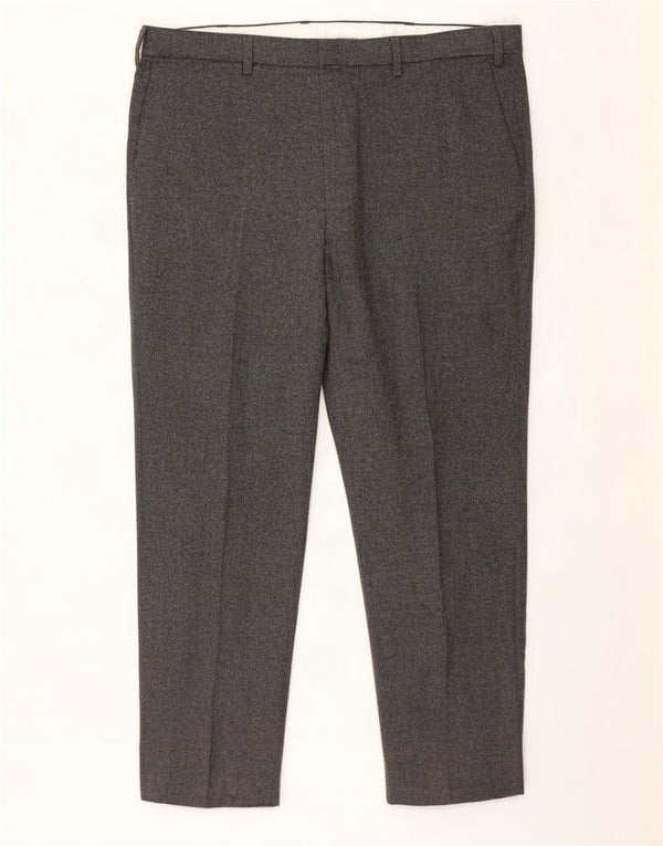 Pantaloni da abito da uomo su misura autografati Marks & Spencer W38 L29 in lana grigia