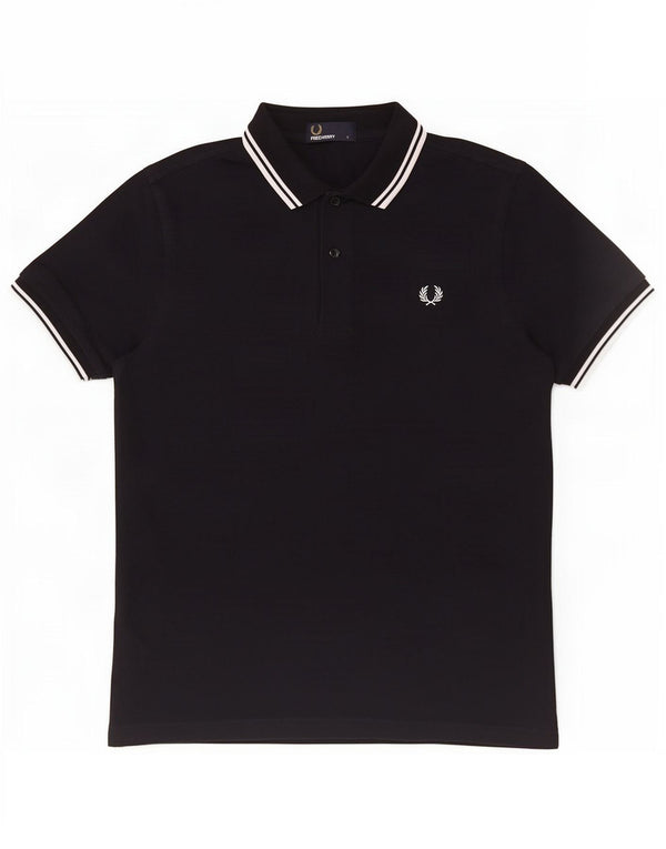 Polo da uomo Fred Perry piccola in cotone a righe blu navy