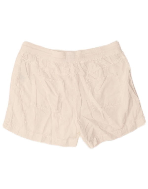 Marks & Spencer Womens Shorts UK 14 Large W32 White Linen