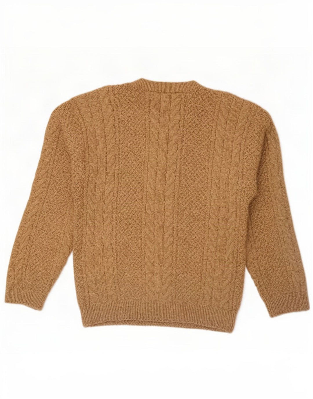 Maglione maglione girocollo da uomo vintage grande marrone