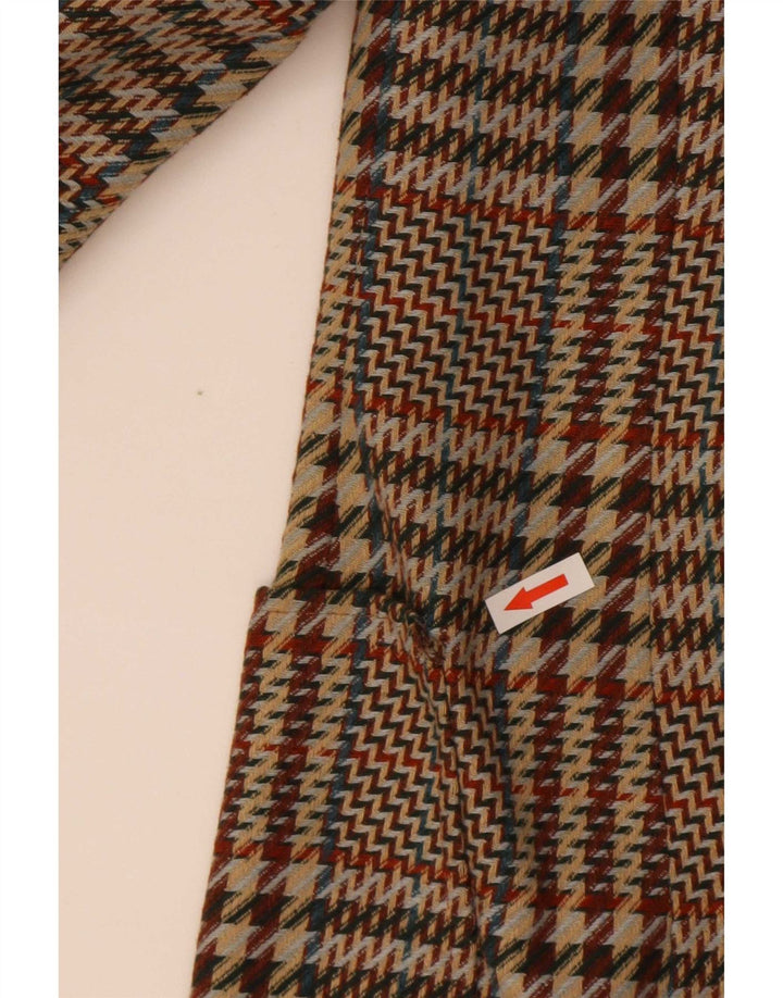 Giacca Blazer da Uomo a 3 Bottoni Romano IT 46 Piccolo Pied De Poule Marrone