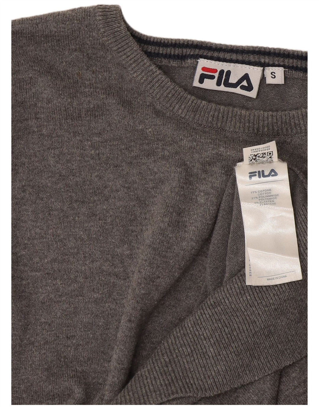 Maglione Fila da uomo con scollo a barchetta piccolo in cotone grigio