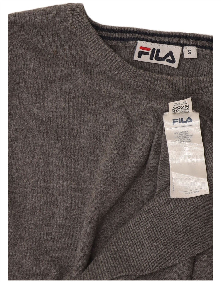Maglione Fila da uomo con scollo a barchetta piccolo in cotone grigio