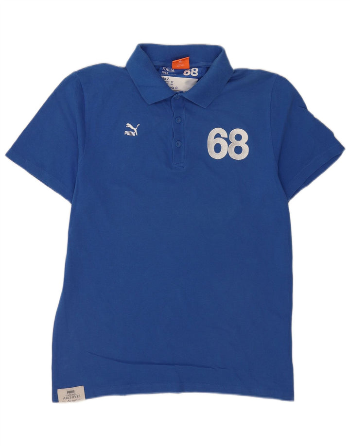 Polo grafica da uomo Puma in cotone blu medio