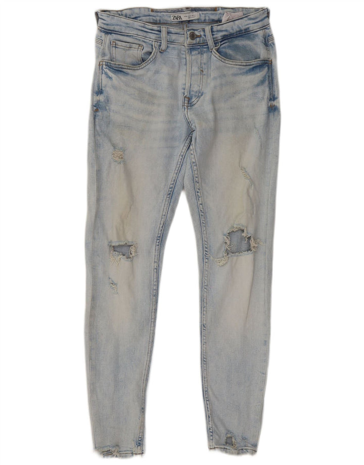 Jeans skinny effetto consumato Zara da uomo EU 40 medio W31 L29 blu
