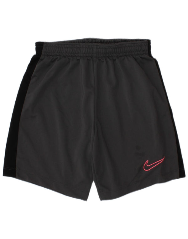Pantaloncini sportivi Nike da ragazzo Dri Fit 8-9 anni Small Grigio Colourblock Poliestere