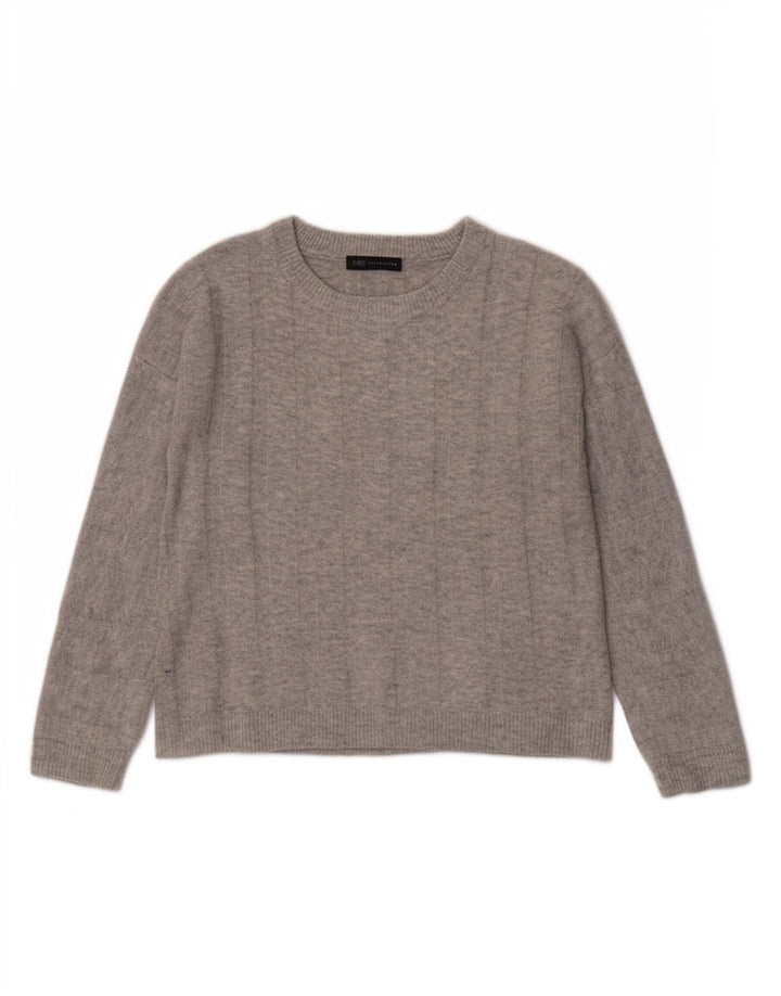 Maglione maglione oversize con scollo a barca da donna Marks & Spencer UK 10 piccolo grigio