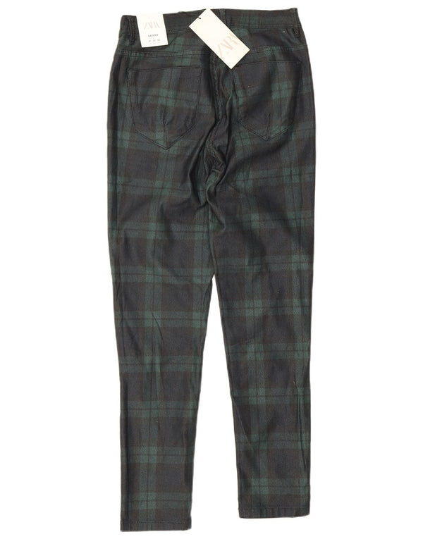 Pantaloni skinny casual da uomo Zara EU 38 Small W30 L26 Cotone a quadri verdi
