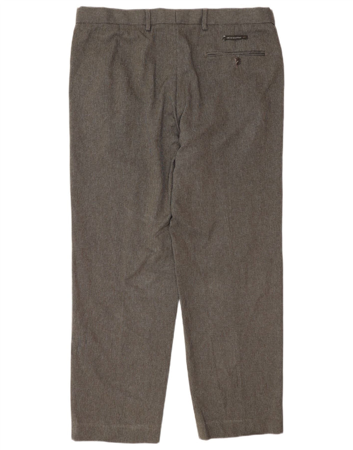 Pantaloni da abito regolari da uomo Marks & Spencer W36 L29 Poliestere a quadri grigi