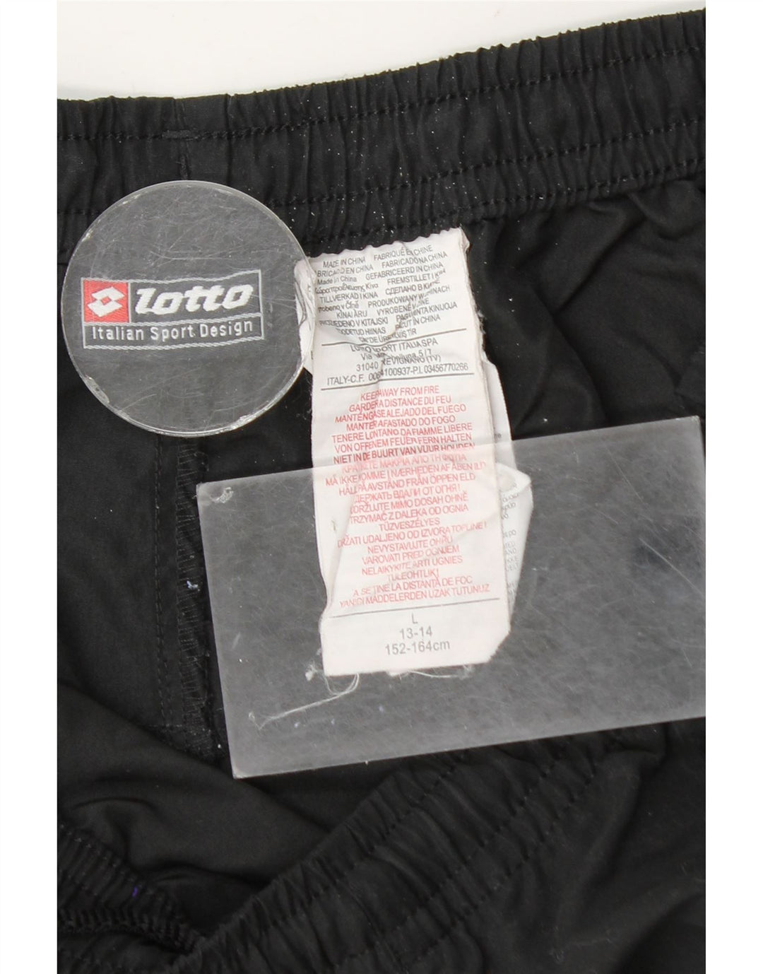 Pantaloncini sportivi grafici da bambino Lotto 13-14 anni Large in poliestere nero