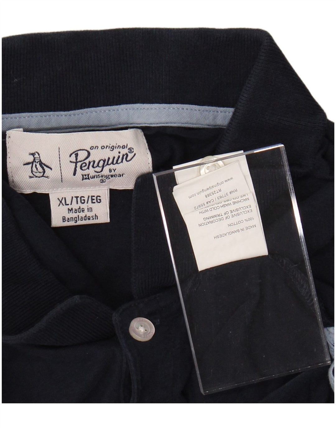 PENGUIN Polo da uomo XL in cotone a righe blu navy