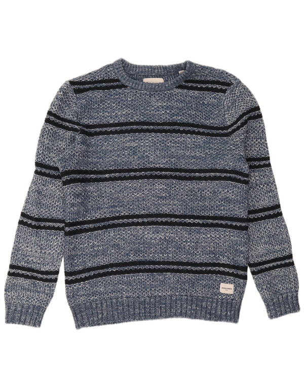Maglione maglione girocollo da uomo Jack & Jones XL acrilico a strisce blu