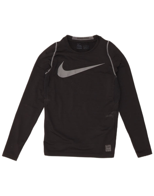 Maglia grafica Nike da ragazzo a manica lunga 13-14 anni XL Nera