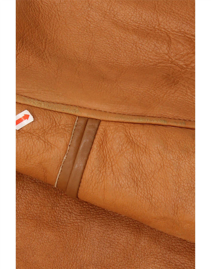 Giacca in shearling vintage da uomo UK 36 piccola marrone
