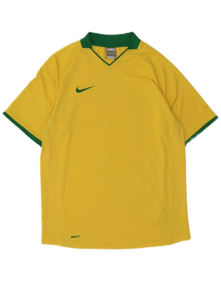 T-shirt da uomo Nike Top UK 36/38 Small Giallo Colourblock Poliestere