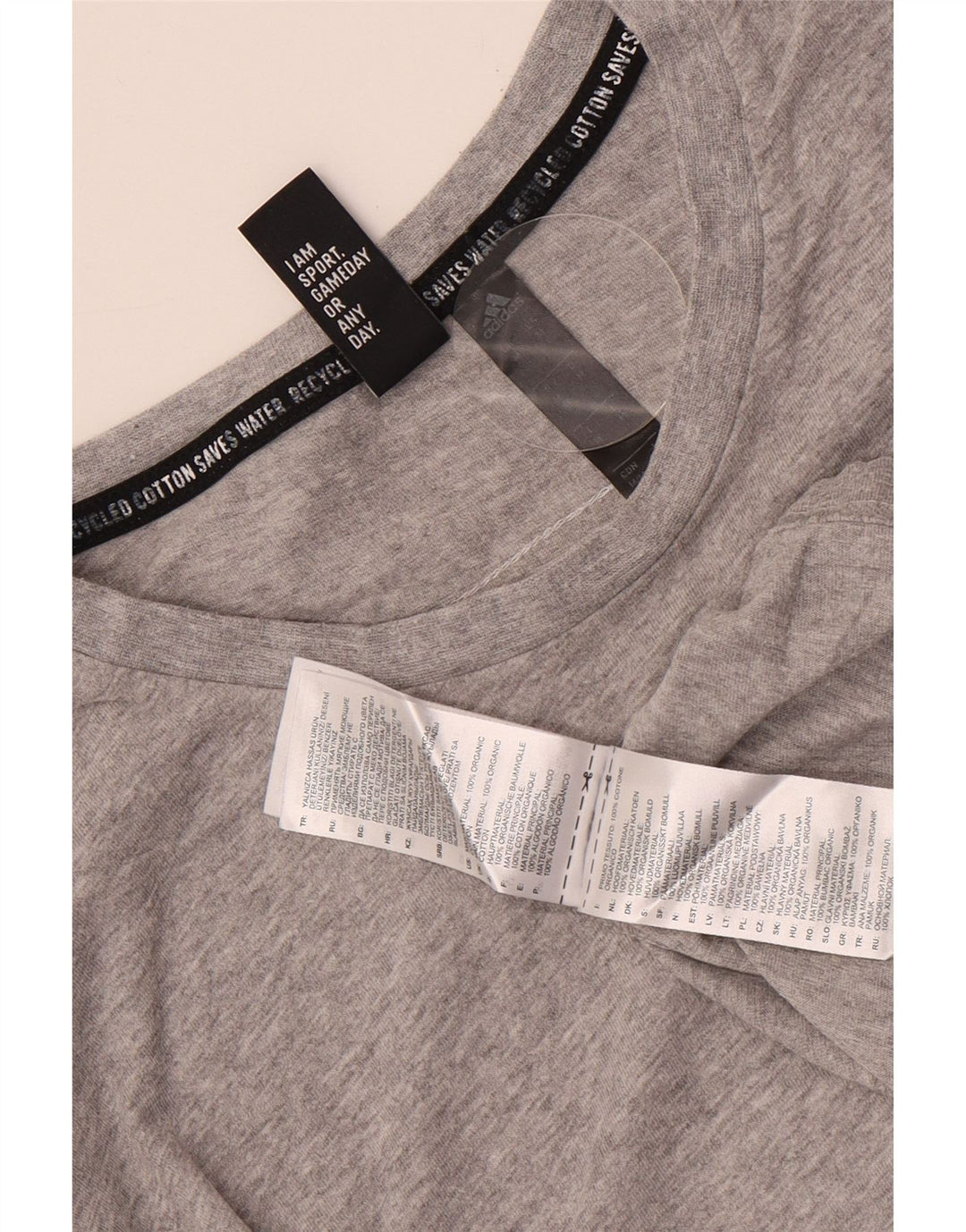 T-shirt da uomo Adidas Top in cotone chiazzato grigio medio