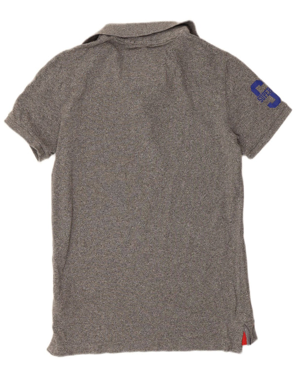 Polo grafica da uomo SUPERDRY in cotone grigio medio