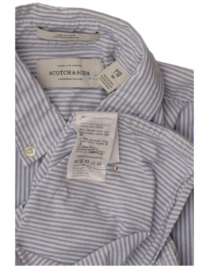 SCOTCH & SODA Camicia da uomo in cotone gessato blu medio