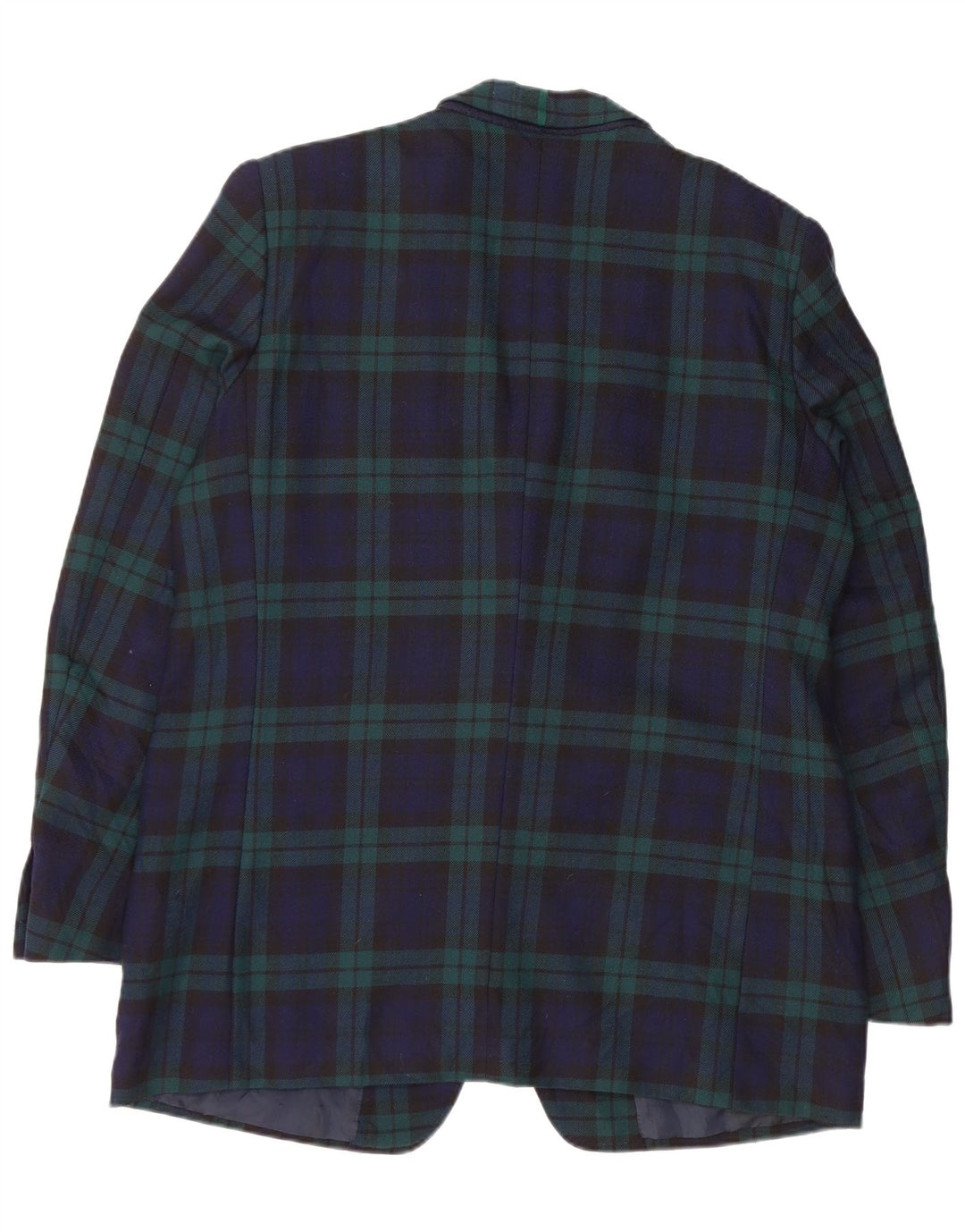 Giacca blazer da uomo a 3 bottoni AQUASCUTUM UK 40 grande quadretto blu navy