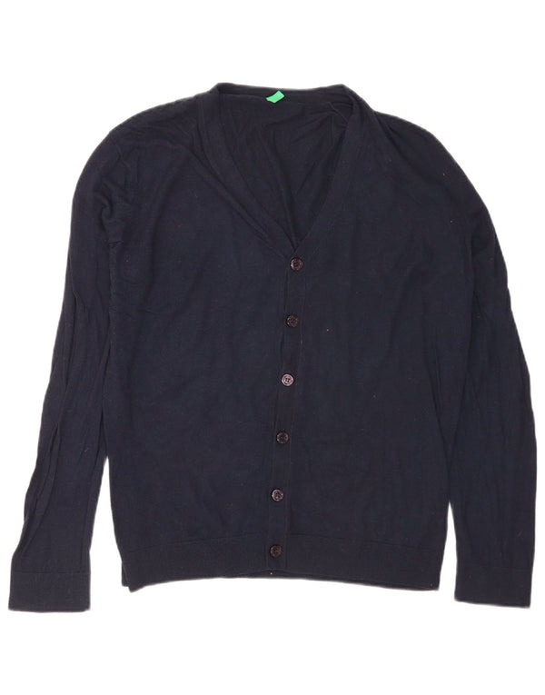 Maglione cardigan da uomo Benetton piccolo blu navy