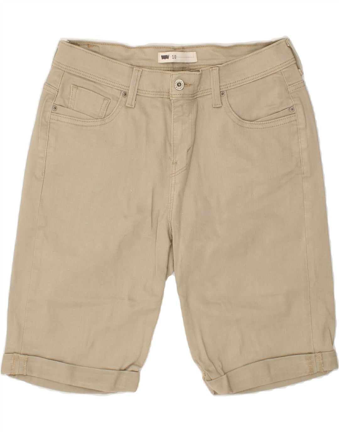 LEVI'S Womens Denim Shorts US 10 Large W30  Beige Cotton | Vintage Levi's | Thrift | Second-Hand Levi's | Used Clothing | Messina Hembry 
