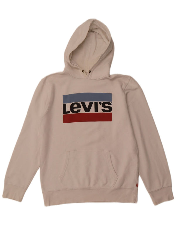 Maglione con cappuccio grafico da uomo Levi's grande in cotone bianco