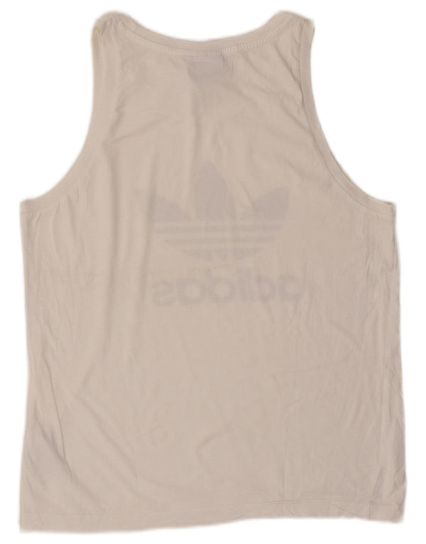 Canotta grafica da uomo Adidas in cotone bianco medio