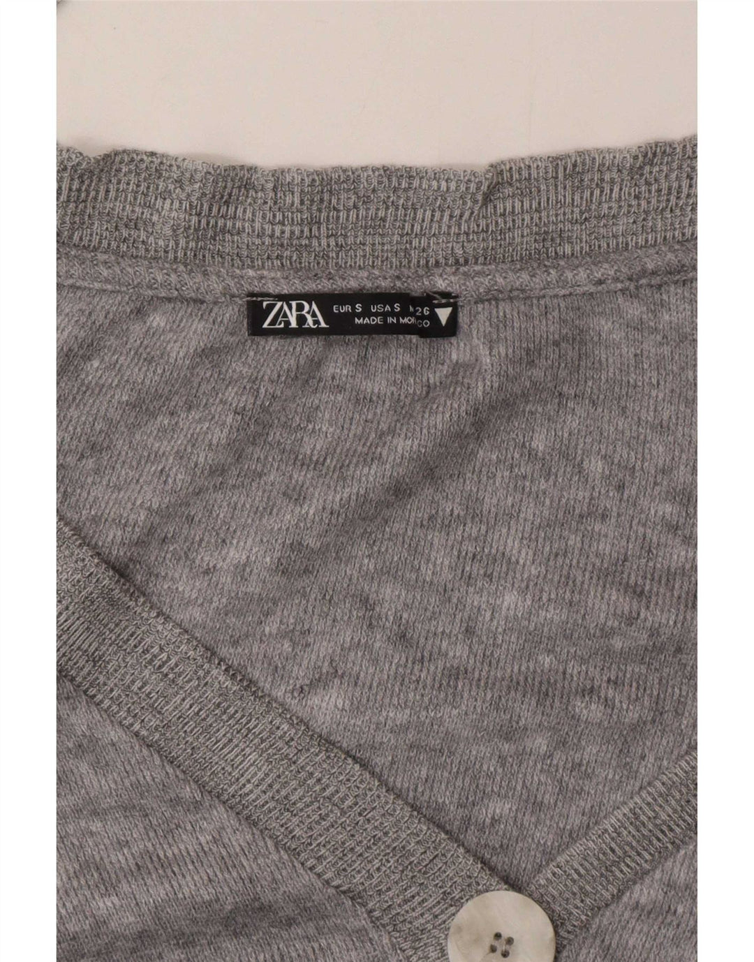 Maglione cardigan oversize corto da donna Zara UK 10 piccolo grigio