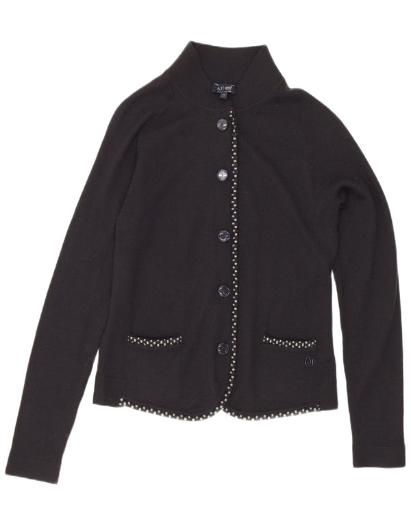 Maglione cardigan corto da donna Armani Jeans IT 40 piccolo nero