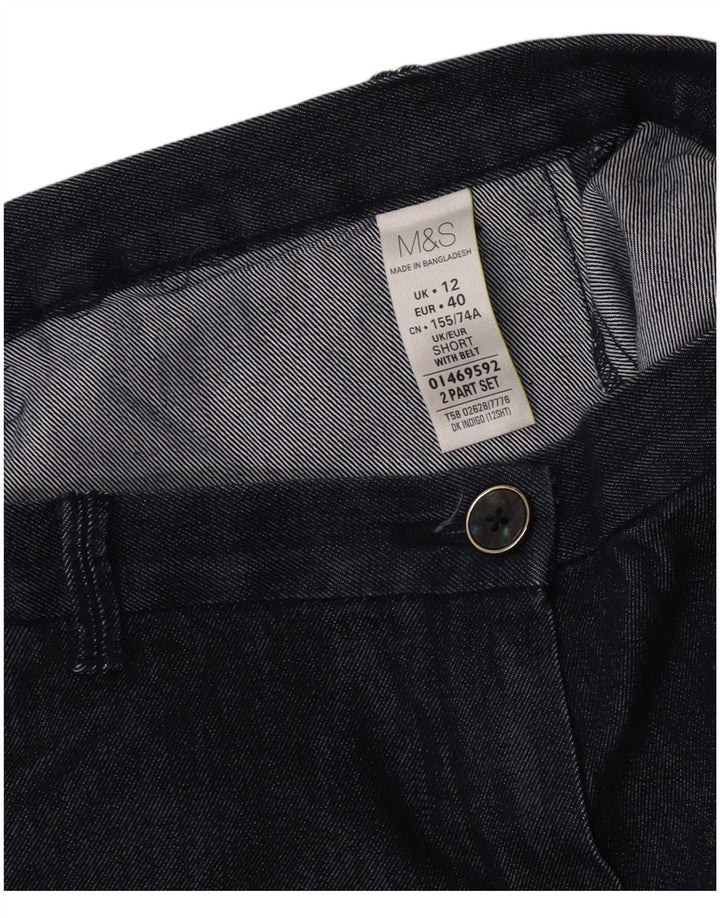 Pantaloni Capri da donna Marks & Spencer UK 12 Medium W30 L22 Blu Navy