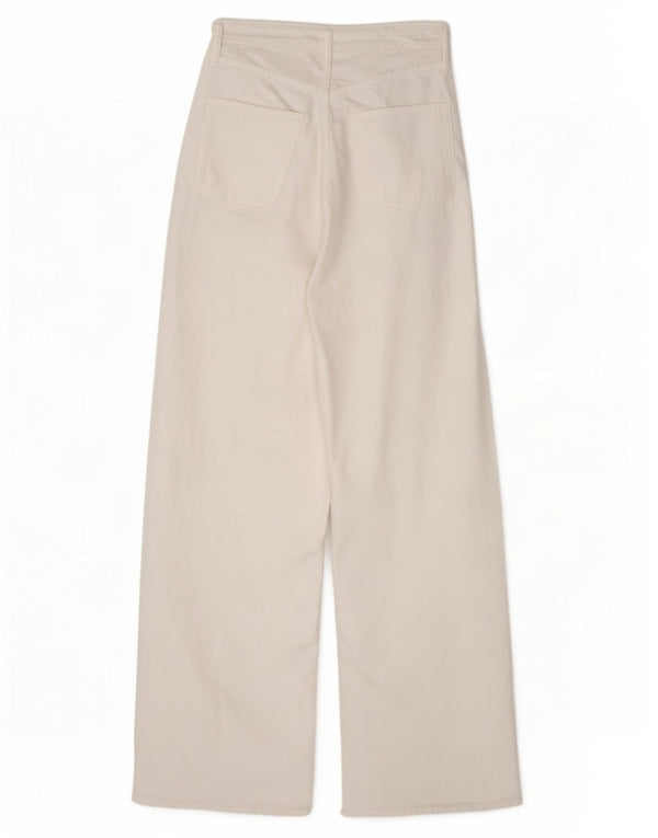 Jeans a gamba larga da donna Zara EU 34 2XS W24 L31 Cotone bianco