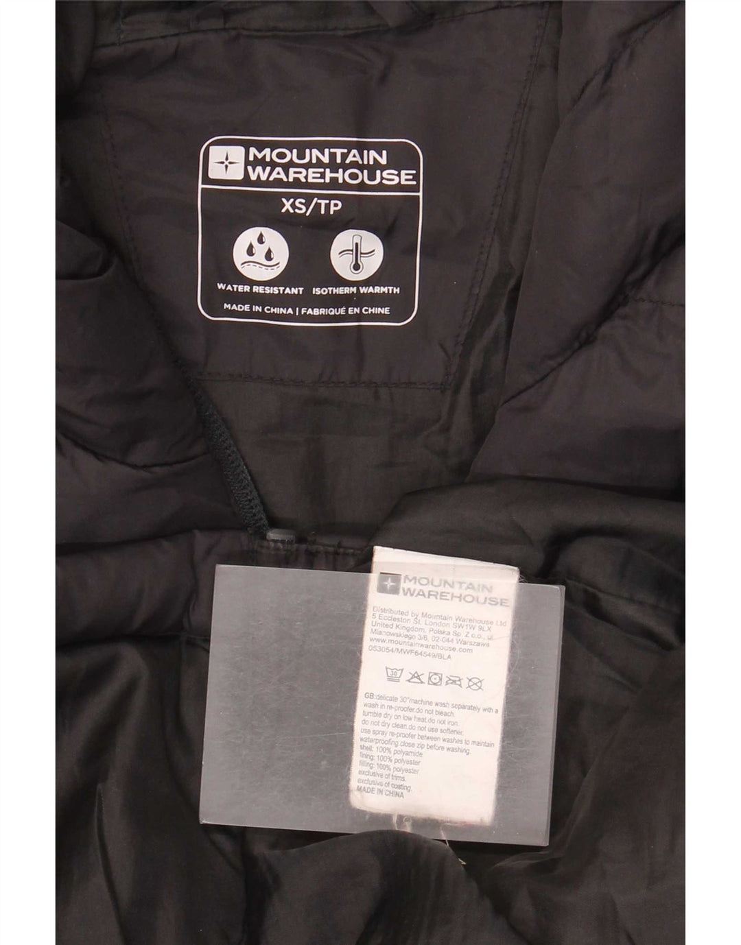 Giacca imbottita con cappuccio da uomo Mountain Warehouse UK 34 XS nera in poliammide