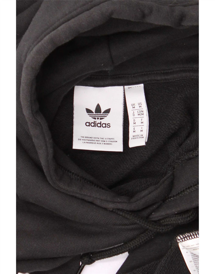 Felpa con cappuccio grafica da uomo Adidas, cotone medio nero