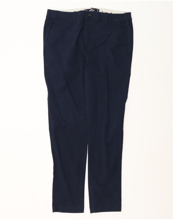 Pantaloni chino skinny da uomo Hollister W33 L32 cotone blu navy