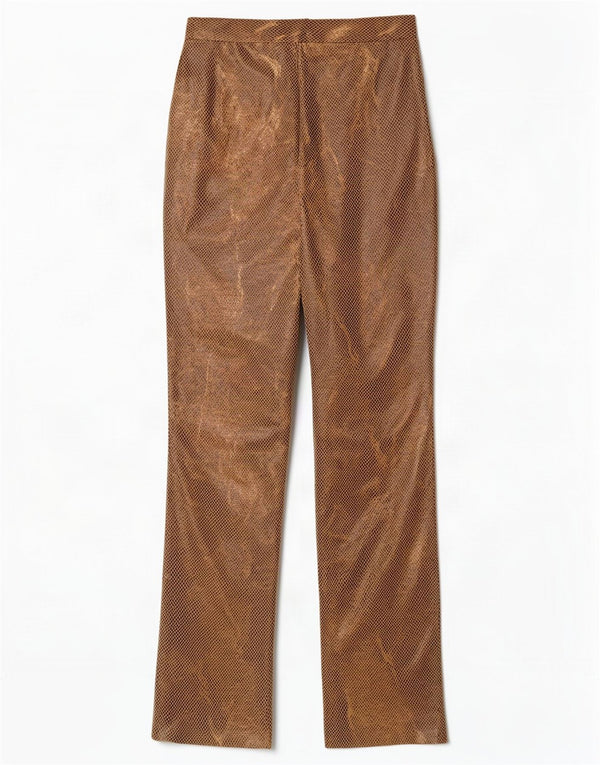 Pantaloni casual a vita alta da donna vintage IT 42 medi W26 L31 Marrone