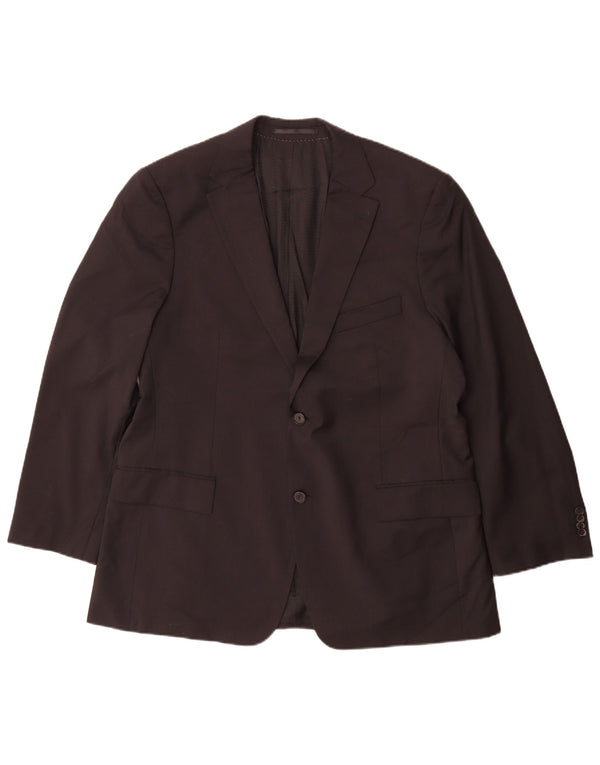 Giacca blazer da uomo a 2 bottoni Hugo Boss EU 56 3XL lana vergine nera